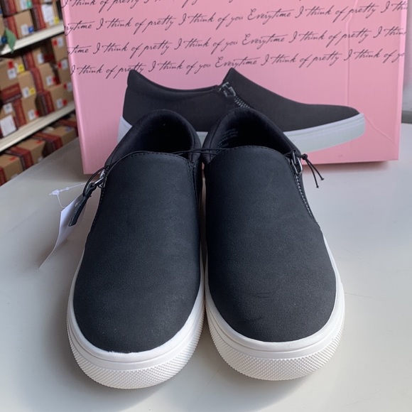 NEW Womens Kensie Soren Casual Zipper Low Top Shoes Black - Picture 3 of 5